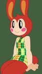  animal_crossing anthro black_sclera blush_sticker bunnie_(animal_crossing) captaineaglesmut clothing cute dress female green_background kirbsuperstardude lagomorph mammal nintendo rabbit simple_background sitting smile solo video_games white_eyes 