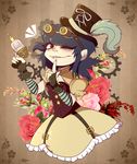  1girl dress flower goggles gorillaz hat noodle_(gorillaz) steampunk wink 