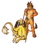  2017 anthro balls bdsm bondage bound collar digital_media_(artwork) dragon duo erection feline fur hair horn humanoid_penis kevintheradioguy leash male mammal membranous_wings nude penis red_fur scalie stripes tiger wing_bondage wings yellow_fur 