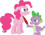  alpha_channel blue_eyes cutie_mark dragon duo earth_pony equine feathers female feral friendship_is_magic fur green_eyes hair horn horse male mammal my_little_pony pink_hair pinkie_pie_(mlp) pony porygon2z scalie spike_(mlp) sweat tickling 