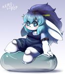  artist_request furry long_hair rabbit teal_eyes teal_hair 