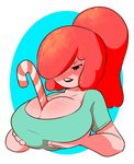  adventure_time big_breasts blush breasts candy cartoon_network clothing dabbledraws female food human mammal princess_bubblegum solo 