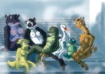  2017 alligator amphibian anthro avian bear big_breasts bird breasts canine casual_nudity crocodilian dog female friends frog giraffe golden_retriever group hi_res hippopotamus mammal missebony mouse nipples nude nurse panda relaxing reptile rodent sauna scalie short shower slightly_chubby steam swan tall water 