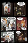  2017 anthro armello badger bottomless canine clothed clothing comic dialogue english_text featureless_crotch fox group horace_(armello) knife mammal mustelid otter purpleground02 rodent scarlet_(armello) squirrel sylas_(armello) text twiss_(armello) 
