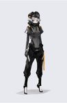  bodysuit full_body gloves grey_eyes helmet looking_at_viewer neco original science_fiction short_hair simple_background solo standing white_hair 