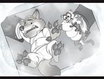  anthro bear blue_eyes brown_eyes canine captured clothed clothing deadstraybear disney duo ferret fox fur gideon_grey grabbed hair holding_(disambiguation) loft_(artist) male mammal mustelid open_mouth pawpads polar_bear scared shirt size_difference story story_in_description teeth tongue travis_(zootopia) zootopia 