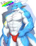 anthro big_muscles captainjohkid clothed clothing dragon fundoshi hi_res japanese_clothing looking_at_viewer male muscular muscular_male scar solo topless underwear 