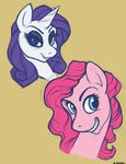  2013 digital_media_(artwork) duo female feral flyingram friendship_is_magic headshot_portrait hi_res my_little_pony pinkie_pie_(mlp) portrait rarity_(mlp) smile 