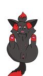  alpha_channel canine female feral fur lying mammal nintendo nude on_back open_mouth paws pok&eacute;mon pussy schattenflamme simple_background solo transparent_background video_games zorua 