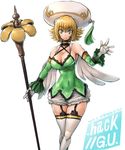 .hack// .hack//g.u. 1girl amania_orz arm_warmers atoli_(.hack//) blonde_hair breasts cape female full_body hat large_breasts looking_at_viewer shiny_skin short_hair 