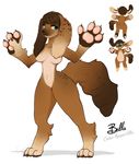  anthro c0mm0ner canine featureless_crotch female fur hair looking_at_viewer mammal model_sheet nude solo thick_thighs watermark 
