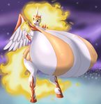  anthro big_breasts breasts daybreaker_(mlp) equine female friendship_is_magic horn huge_breasts hyper hyper_breasts mammal marauder6272 my_little_pony princess_celestia_(mlp) solo winged_unicorn wings 