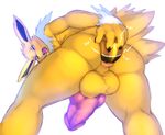  anal animal_genitalia animal_penis big_penis butt canine_penis eeveelution from_behind_(disambiguation) jolteon klent looking_pleasured male nintendo penis pok&eacute;mon solo video_games 