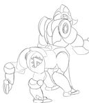  centaur equine equine_taur female fish-ears looking_at_viewer machine mammal nude orisa_(overwatch) overwatch pussy robot simple_background sketch solo taur video_games white_background 