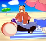  animated beach big_breasts blonde_hair blue_eyes breastfeeding breasts canine female foreskin green_eyes hair ikugo ikugo_(character) lactating male mammal masturbation nipples pawpads penis pink_hair purple_hair red_panda seaside smile suckling towel wolf zaarikatt 