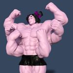  3d_(artwork) digital_media_(artwork) hyper hyper_muscles idsaybucketsofart manly muffet muscular undertale video_games 