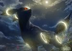  black_fur dekunobou-kizakura eeveelution fur glowing nintendo pok&eacute;mon realistic red_eyes umbreon video_games 