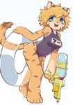  alternate_costume artist_request blonde_hair blue_eyes fu-chan furry original school_swimsuit short_hair tiger 