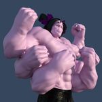  3d_(artwork) digital_media_(artwork) hyper hyper_muscles idsaybucketsofart manly muffet muscular solo undertale video_games 