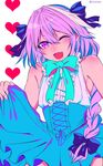  astolfo_(fate) blush braid fang fate/apocrypha fate_(series) hair_ribbon highres long_hair looking_at_viewer male_focus open_mouth otoko_no_ko pink_hair purple_eyes ribbon shisei_(kyuushoku_banchou) single_braid smile solo 