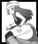  ass dawn hikari_(pokemon) legs monochrome nintendo no_panties pokemon pussy tsumitani_daisuke uncensored upskirt 