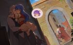  3girls 4boys absurdres against_wall alley anus anus_peek armor ass blue_hair breasts caeda_(fire_emblem) cape caught commentary drooling exhibitionism fire_emblem fire_emblem:_mystery_of_the_emblem fire_emblem:_radiant_dawn fire_emblem_fates grey_hair grin hetero highres hug implied_pregnancy impregnation in-franchise_crossover laslow_(fire_emblem) looking_back looking_down medium_breasts micaiah_(fire_emblem) multiple_boys multiple_girls penis public_indecency pussy saliva saliva_trail scarf sex shade shoulder_armor smile soleil_(fire_emblem) spoken_character stealth_sex suspended_congress symbol-only_commentary timbocactus vaginal 