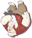  anthro bear blush clothing father father_and_son garouzuki happy invalid_tag male male/male mammal parent paws polar_bear shirt simple_background smile son white_background young 