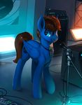  animated blue_eyes blue_feathers blue_fur brown_hair cutie_mark detailed_background equine fan_character feathered_wings feathers feral fur hair hooves jewelry mammal my_little_pony necklace no_sound pegasus rodrigues404 smile solo wings 
