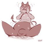  bulge demon embarrassed girly horn imp male penis pith shyguy9 sitting sweat wide_hips 