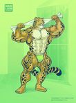  2016 abs anthro areola benji_(character) big_bulge bulge clothing clouded_leopard drying_off ear_piercing eyes_closed feline gym hyper hyper_muscles jockstrap locker mainlion male mammal muscular muscular_male nipples pecs piercing smile solo thick_thighs towel underwear 