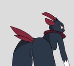  anus breasts butt clothed clothing female looking_at_viewer looking_back ms_paint nintendo pok&eacute;mon popsiclepete_(artist) presenting presenting_hindquarters presenting_pussy pussy red_eyes side_boob solo topless video_games weavile 