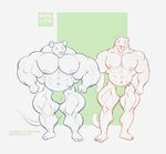  2017 abs anthro areola balls benji_(character) big_balls big_bulge big_penis bulge clothed clothing clouded_leopard comparison ear_piercing feline hyper hyper_muscles mainlion male mammal markings mouse muscular muscular_male nipples pecs penis penis_shaped_bulge piercing rodent simple_background thick_thighs topless underwear vein veiny_muscles 