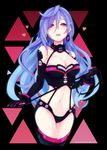 bare_shoulders blue_hair breasts cleavage detached_sleeves dominatrix earrings heart iris_heart jewelry kami_jigen_game_neptune_v large_breasts long_hair neptune_(series) pink_eyes solo symbol-shaped_pupils very_long_hair whip yurax-mae 