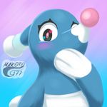  blue_body blush brionne cute looking_at_viewer makoto177 mammal marine nintendo pinniped pok&eacute;mon reaction_image shy solo video_games 