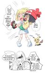  2koma 3girls aether_foundation black_hair blonde_hair blush carrying comic crossed_arms english female_protagonist_(pokemon_sm) green_eyes hat korean lillie_(pokemon) long_hair lusamine_(pokemon) mimikyu mizuki_(pokemon_sm) multiple_girls npc npc_trainer open_mouth partially_colored player_character pokemon pokemon_(game) pokemon_sm ponytail princess_carry re_ghotion red_hat scared short_hair skirt skirt_set spoilers sweat text trembling white_skirt yuri 