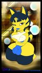  animal_crossing ankha big_breasts big_butt blue_lips blue_nipples breasts bulge butt dickgirl egyptian feline fur intersex kneeling looking_at_viewer mammal nintendo nipples sand time_stamp video_games wide_hips yellow_fur 