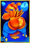  areola banjo-kazooie beak bedroom_eyes big_breasts big_butt breasts butt feathers green_eyes half-closed_eyes huge_butt kazooie looking_at_viewer rare_ware seductive sweat thick_thighs video_games 