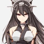 absurdres bad_id bad_pixiv_id bare_shoulders brown_eyes brown_hair crossed_arms hair_between_eyes highres kantai_collection long_hair misteor nagato_(kantai_collection) rigging serious sketch solo white_background 