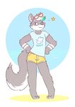  &lt;3 3 2017 anthro cat-boots clothed clothing cute digital_media_(artwork) eyewear fur grey_fur hair looking_at_viewer male mammal multicolored_tail one_eye_closed raccoon sea simple_background smile solo sparkles star sunglasses toes water white_hair 