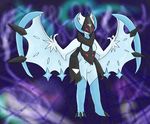  2017 3_toes absurd_res anthro anthrofied armor bat betlv bioluminescence blue_background blue_body blue_nipples breasts claws digital_media_(artwork) fangs female fusion glowing glowing_eyes hi_res hybrid legendary_pok&eacute;mon lunala mammal membranous_wings multi_arm multi_limb necrozma nintendo nipples pok&eacute;mon pok&eacute;morph pussy red_eyes simple_background solo space spikes star toe_claws toes ultra_lunala video_games winged_arms wings 