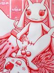  2017 accessories anime bed_sheet bedding bedroom blush_sticker candle crossover female female/female fluffy fluffy_tail grabbing hare incubator_(species) jewelpet jewelry kyubey lagomorph lying mahou_shoujo_madoka_magica mammal monochrome mukucookie necklace on_back one_eye_closed open_mouth pussy red_eyes ruby_(jewelpet) sanrio sex smile traditional_media_(artwork) tribadism wax_play 