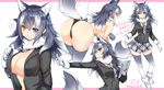  animal_ears ass bangs between_breasts blue_eyes blush breasts fur_collar fur_trim gloves grey_hair grey_neckwear grey_skirt grey_wolf_(kemono_friends) hair_between_eyes heart heterochromia highres jacket kemono_friends large_breasts long_sleeves looking_at_viewer md5_mismatch miniskirt multicolored_hair multiple_views necktie necktie_between_breasts no_bra notebook orange_eyes pencil pleated_skirt shibi shoes simple_background skirt smile tail tail_wagging thighhighs topless twitter_username two-tone_hair white_background white_footwear white_gloves white_hair white_legwear wolf_ears wolf_tail 