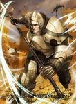  armor armored_boots boots brown_eyes brown_hair castle cloud cloudy_sky company_name faceless faceless_male fire_emblem fire_emblem_cipher fire_emblem_echoes:_mou_hitori_no_eiyuuou full_body gloves grass helmet ippei_soeda male_focus official_art polearm rock sky solo_focus spear stone teeth valbar_(fire_emblem) weapon 
