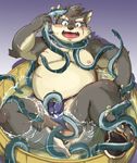  canine clothing dog eel fish fundoshi japanese_clothing mammal marine moritaka simamanta tokyo_afterschool_summoners underwear water wet 