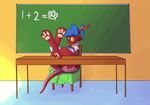  big_butt blue_hair book butt chair chalk_board clothing desk eyewear glasses hair inside jiggly_juggle_(oc) jigglyjuggle kangaroo mammal marsupial teacher 