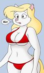  animaniacs animated anthro big_breasts bikini breasts cleavage clothed clothing female jiggle lordstormcaller mammal minerva_mink mink mustelid overweight slightly_chubby solo swimsuit 