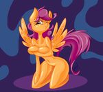  anthro anthrofied breast_grab breast_squeeze breasts duckface equine female friendship_is_magic hand_on_breast mammal my_little_pony nude one_eye_closed pegasus quynzel scootaloo_(mlp) solo wing_boner wings wink 