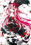  :d absurdly_long_hair black_dress black_legwear black_ribbon character_name dated dress fang floating_hair from_side gothic_lolita hair_between_eyes hair_ornament happy_birthday highres krul_tepes lolita_fashion long_hair looking_at_viewer open_mouth owari_no_seraph petals pink_hair red_eyes ribbon ribbon-trimmed_sleeves ribbon_trim ruuya_higashino short_dress sleeveless sleeveless_dress smile solo thighhighs vampire very_long_hair 