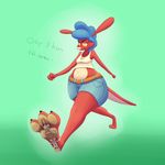  cervine clothing deer dirty domination female female_domination jiggly_juggle_(oc) jigglyjuggle kangaroo larger_female macro mammal marsupial micro paws shirt shorts size_difference smothering 