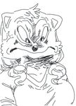 &gt;:( 2017 angry anthro big_breasts black_and_white black_eyes black_nose breasts bust_portrait canine clothed clothing dog female frown fully_clothed fur hair head_tuft hi_res humor kemono line_art mammal meme monochrome pepe_the_frog pigtails portrait pulsing reaction_image ryonggay shirt short_hair silly_face simple_background solo style_parody traditional_media_(artwork) vein white_background white_fur white_hair 